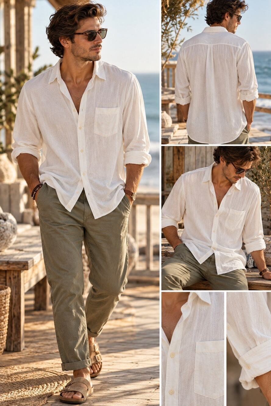 Johnnie-O Top Shelf White Woven Button Up Shirt Men’s M Long Sleeve